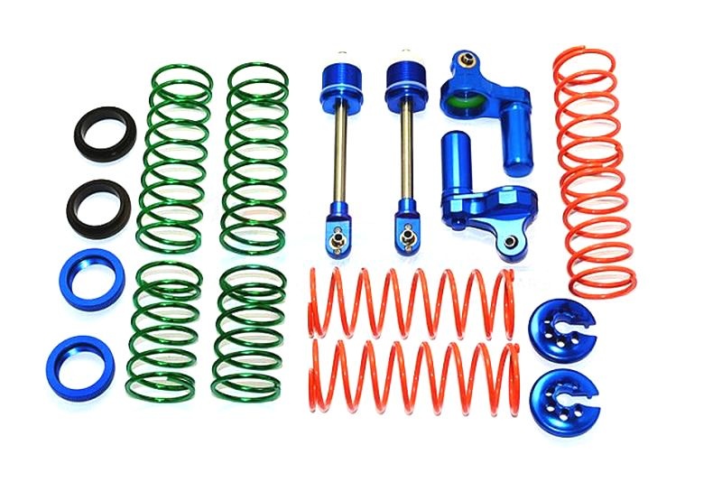 GPM Alu L-Shape Stoßdämpfer Ersatzteile mit Federn blau Traxxas X-MAXX