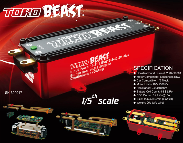 SkyRC Toro Beast 200A 1/5 ESC* SK-300047-01