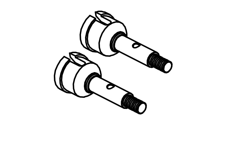 Absima Rear Hub Axle (2) 1610151