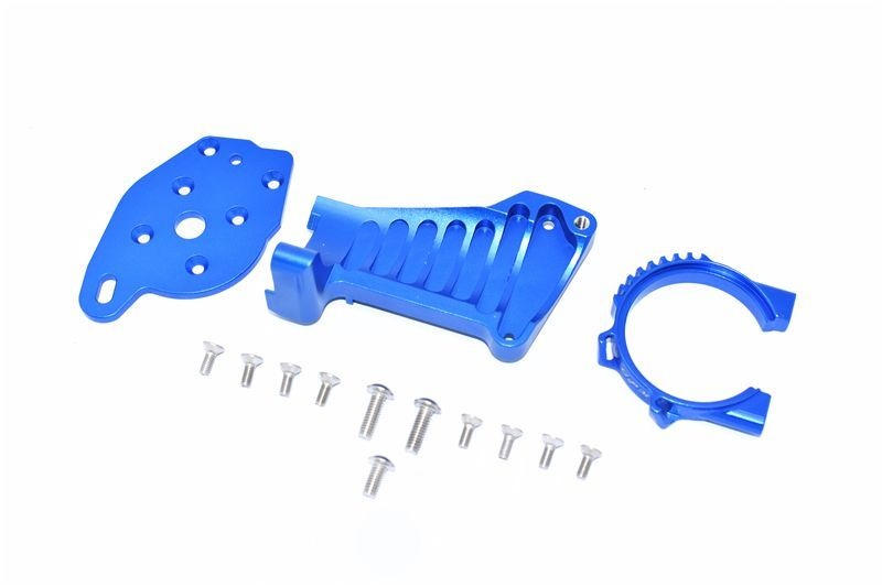 GPM Alu Motorbefestigung blau Traxxas MAXX