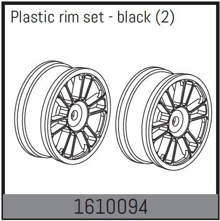 Absima Plastic rim set - black (2 Pcs.) 1610094