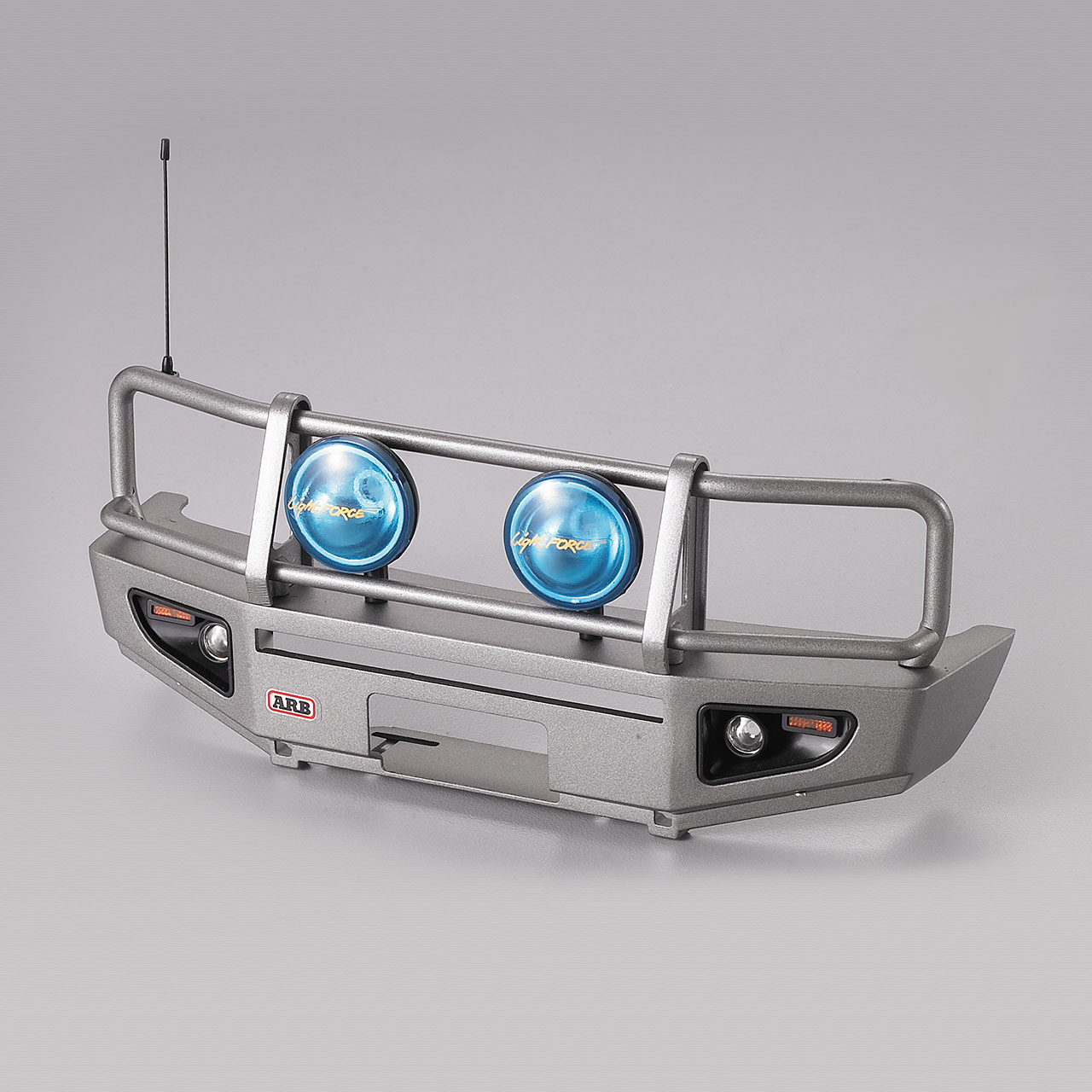 KB48669 Rammschutz mit LED Scheinwerfer Alu silber für 1/10 Truck