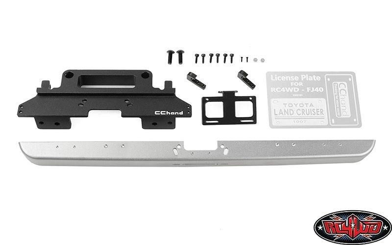 RC4WD Classic Bumper vorne silber mit Lizenzplatte VVV-C1398