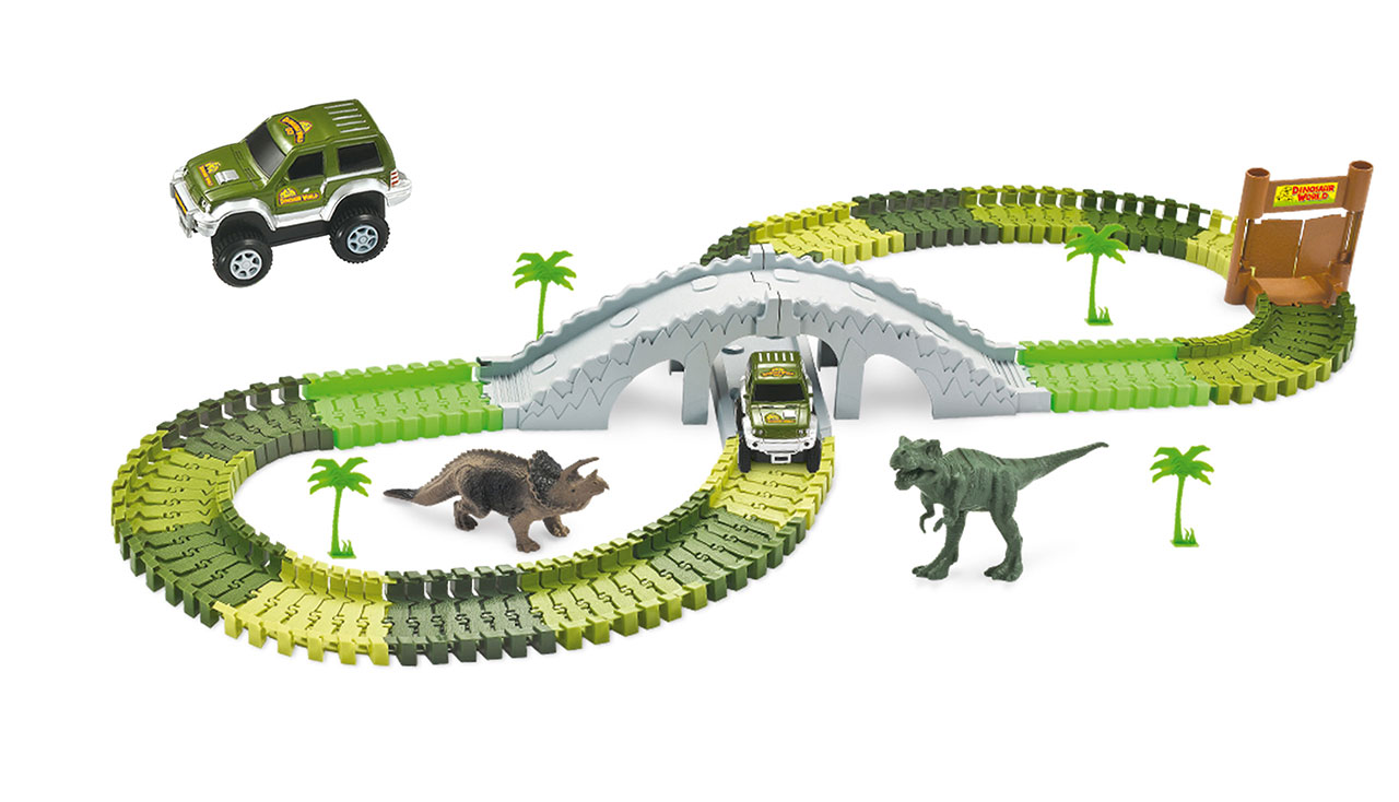 Amewi Magic Traxx Dino-Park, mit Brücke, MiniSet 108-teilig 100652