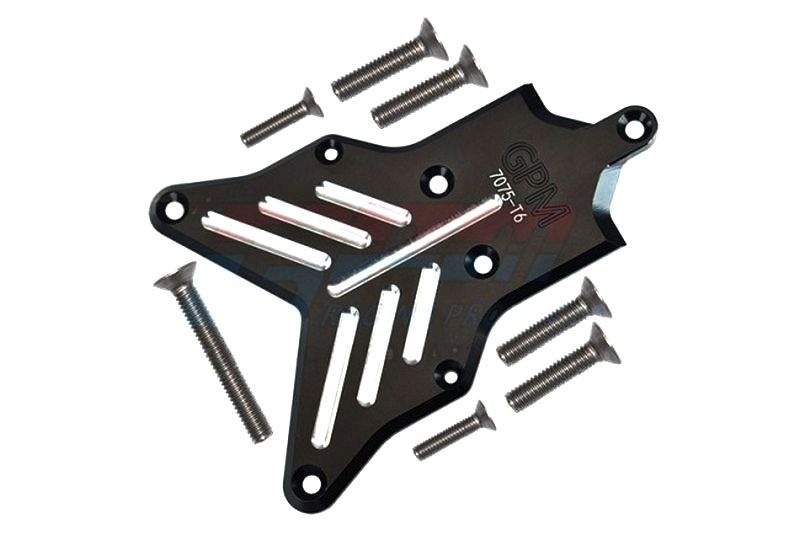 GPM Alu 7075-T6 Chassis-Schutzplatte hinten schwarz Traxxas Sledge