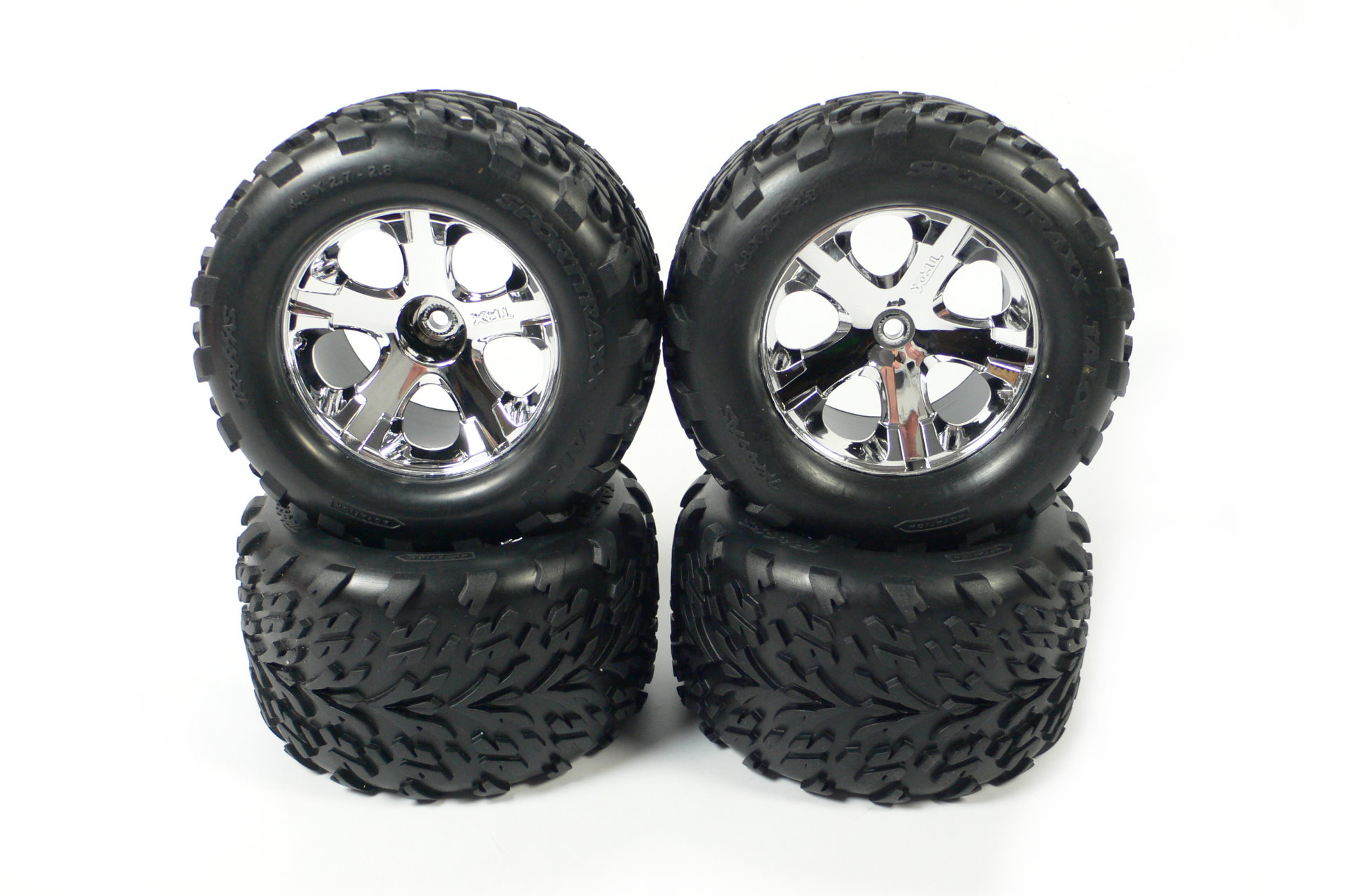 Traxxas Stampede Monstertruck 2WD 1:10 Räder Satz Chrome Reifen & Felgen - Abbildung 1