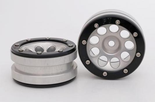 Metsafil Beadlock Wheels PT- Ecohole Silber/Schwarz 1.9 (2 St.)  MT0050SB