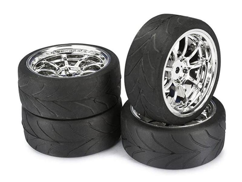 Absima Räder Set Onroad LP 9-Speichen / Profil Chrome 1:10 2510011