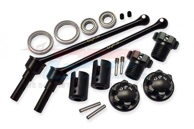 GPM Antriebswellen WIDE mit Radmitnehmer & Muttern schwarz TRX MAXX (1 Paar v/h) TXMW110F/RSBK