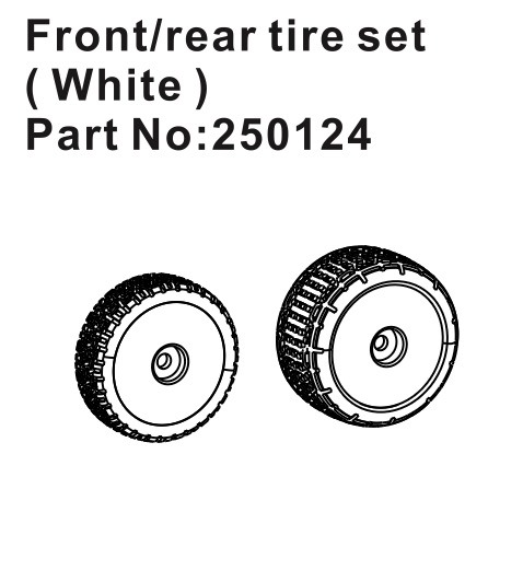 Hobby Plus Wheel Set white f/r, Speck-B (2) 250124