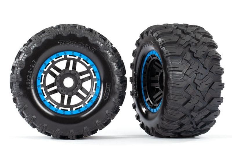 Traxxas Reifen auf Felge montiert Felge schwarz/blau Maxx All-Terrai 8972A
