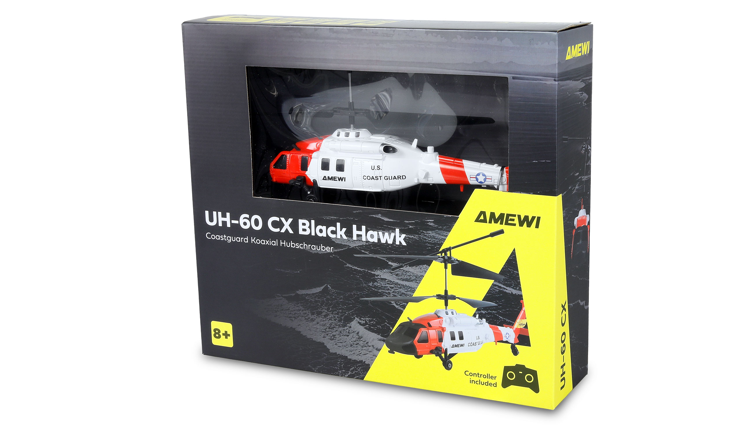 Amewi UH-60 CX Black Hawk Coastguard Koaxial Hubschrauber 3-Kanal RTF 25371