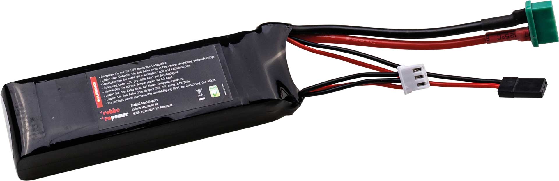 Robbe RO-POWER ULTRA LIFEPO4 2100MAH 6,6V 25(30)C 2S LIFEPO4 Akku MPX/JR/XH Stecker 7413