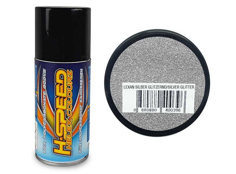 H-SPEED Lexan Spray Farbe Helex Colourz Silber Glitter 150ml HSPS026