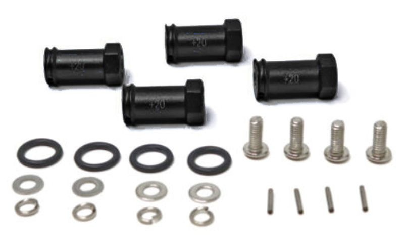 GPM Alu Hex Adapter eloxiert +20mm schwarz Traxxas 1/16 E-Revo - Abbildung 1