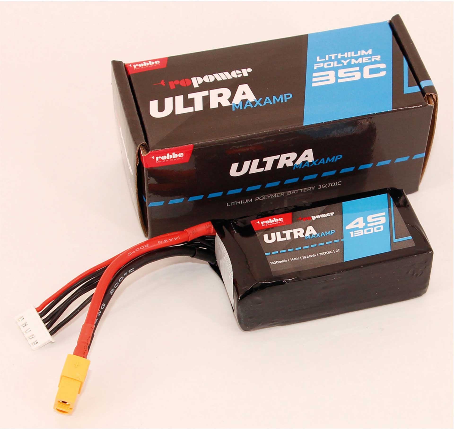 Robbe RO-POWER ULTRA MAXAMP 1300MAH 14,8 VOLT 4S 35(70)C LIPO AKKU 7357