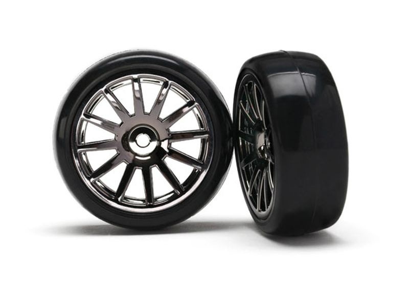 Traxxas Slick-Reifen auf Felge schwarz 7573A - Abbildung 1