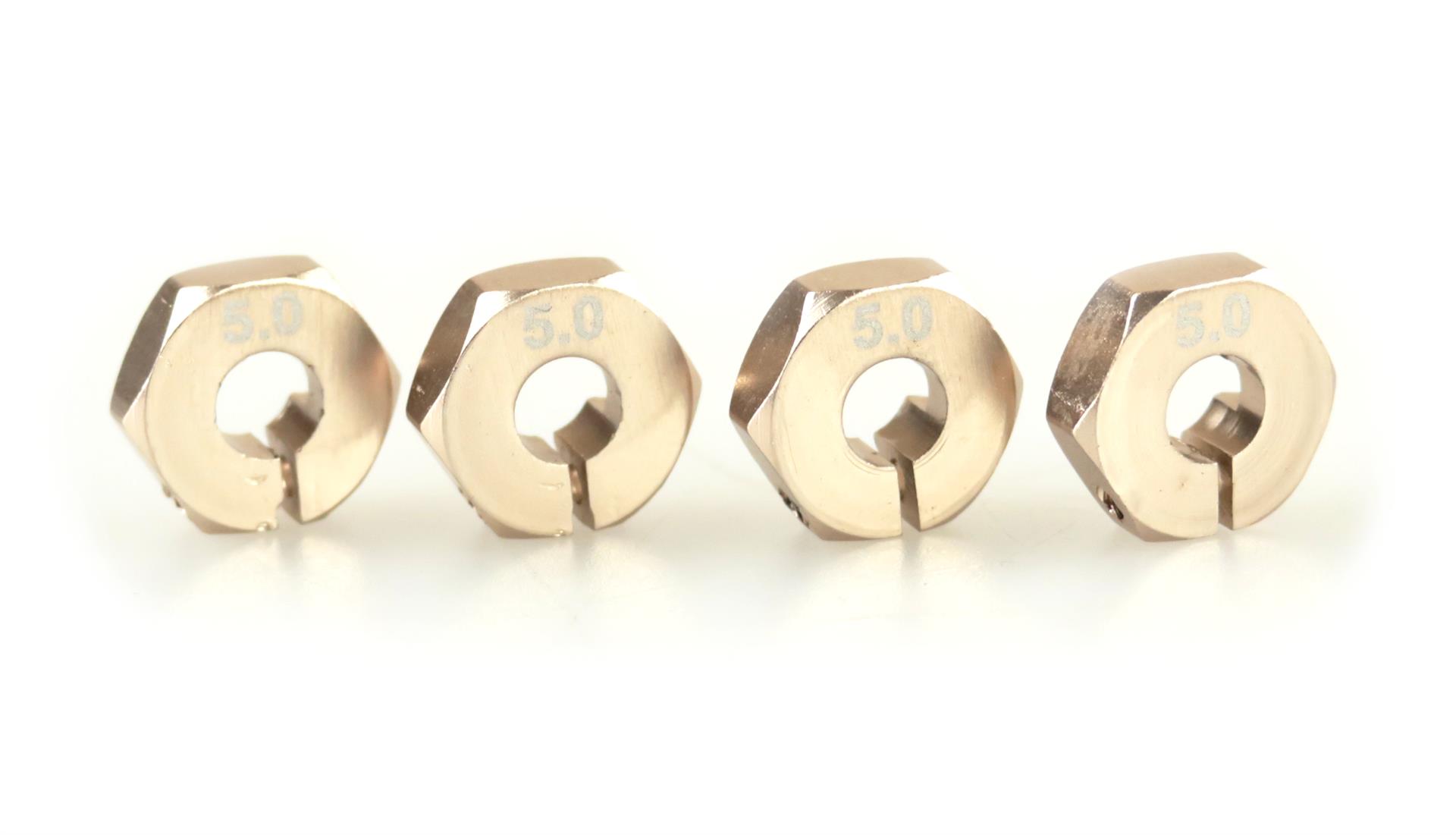 Amewi Radmitnehmer Aluminium, 12mm Gold, Schraubbar, 4 Stück 28219