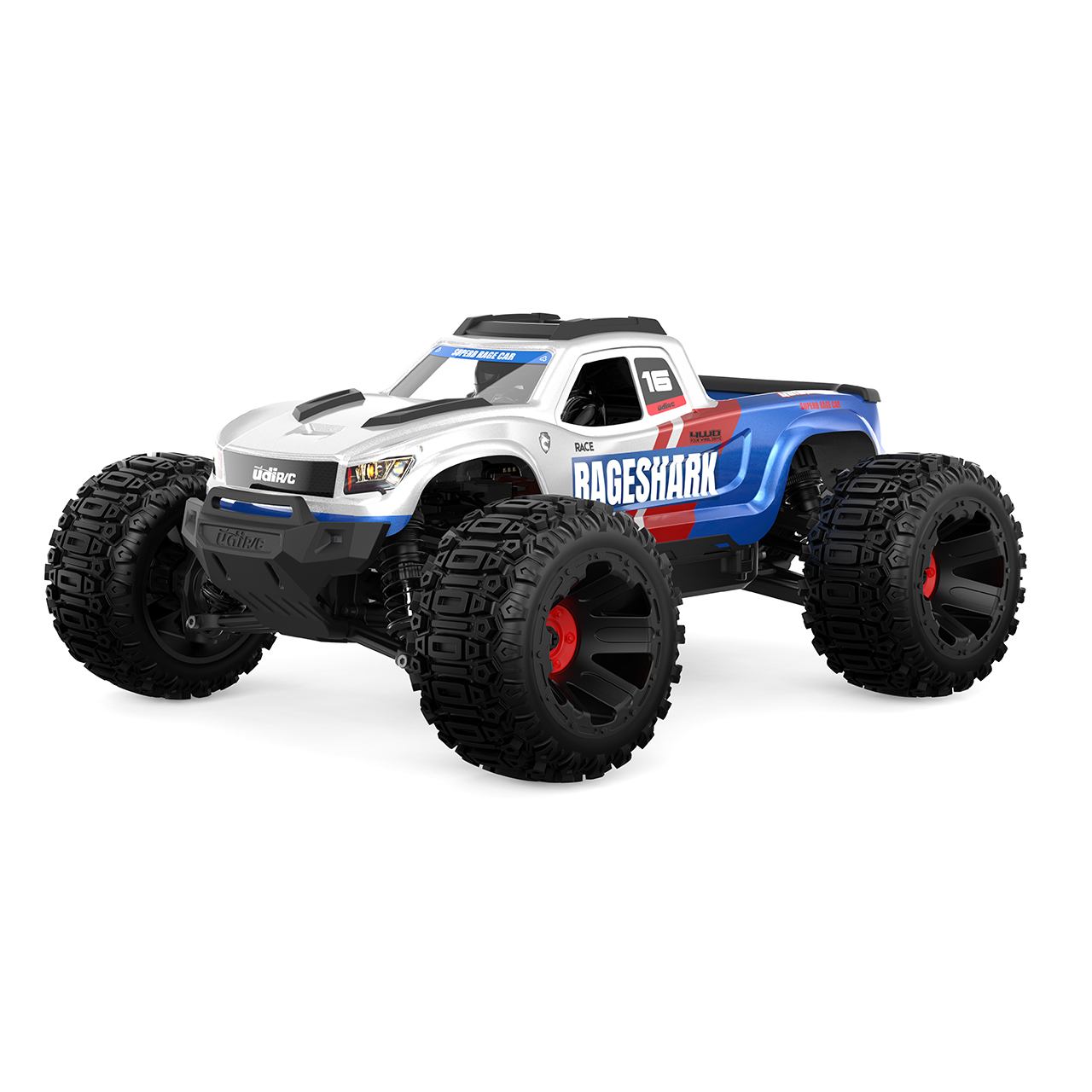 UDI RC Rageshark Monster Truck Brushed 1/16 Blau - Abbildung 1