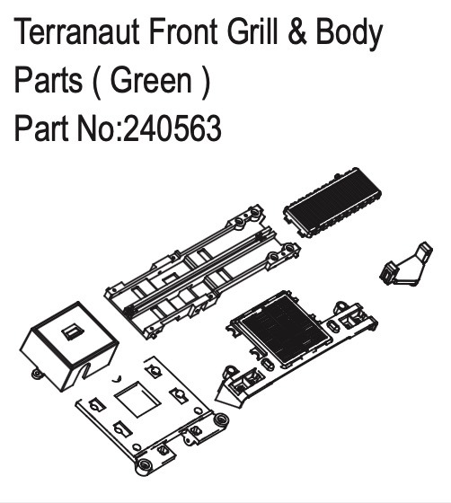 Hobby Plus Terranaut Front Grill & Body Parts ( Green ) 240563