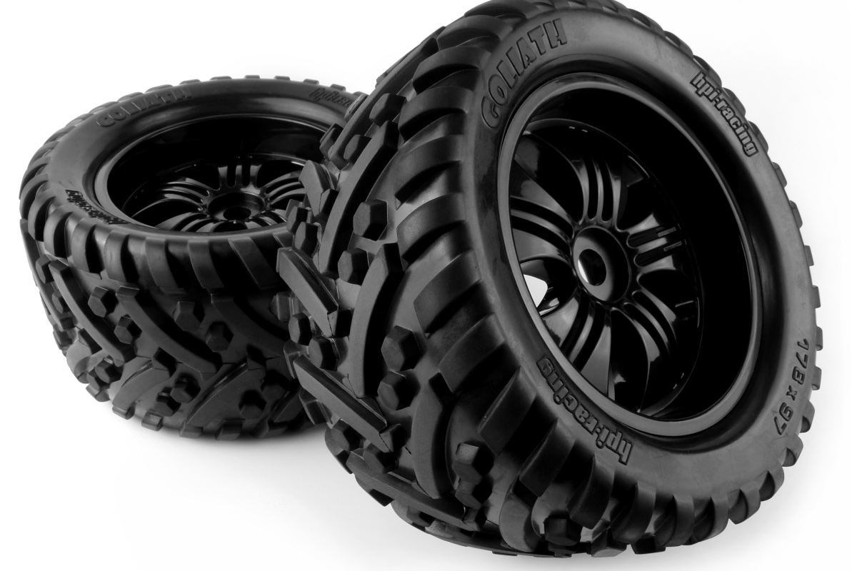 HPI Mounted Goliath Tire on 3251 Tremor Black Wheel 160507