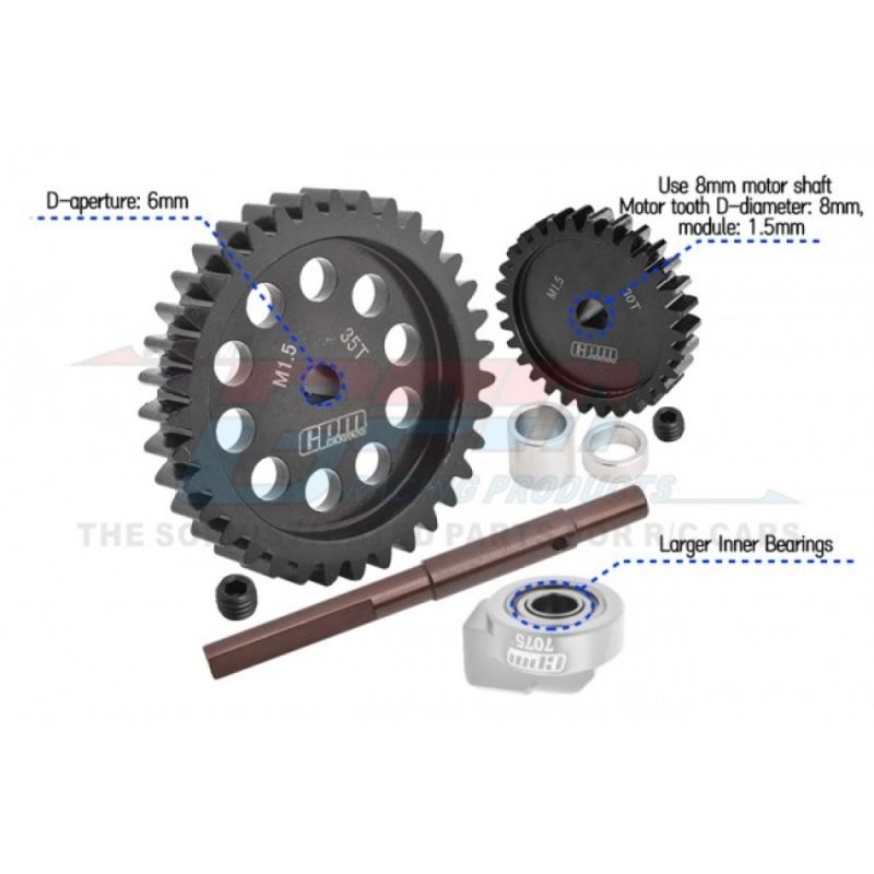 GPM Hauptzahnrad 40Cr Carbon-Stahl M1.5 35Z & Motorritzel 30Z TRX XRT, XMAXX TXM3035TSBK