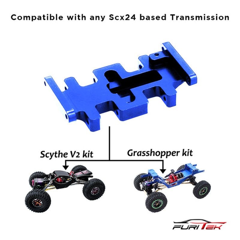 FURITEK LCG ALU Skid plate - Blue Skids - Rock Crawler FUR-2170