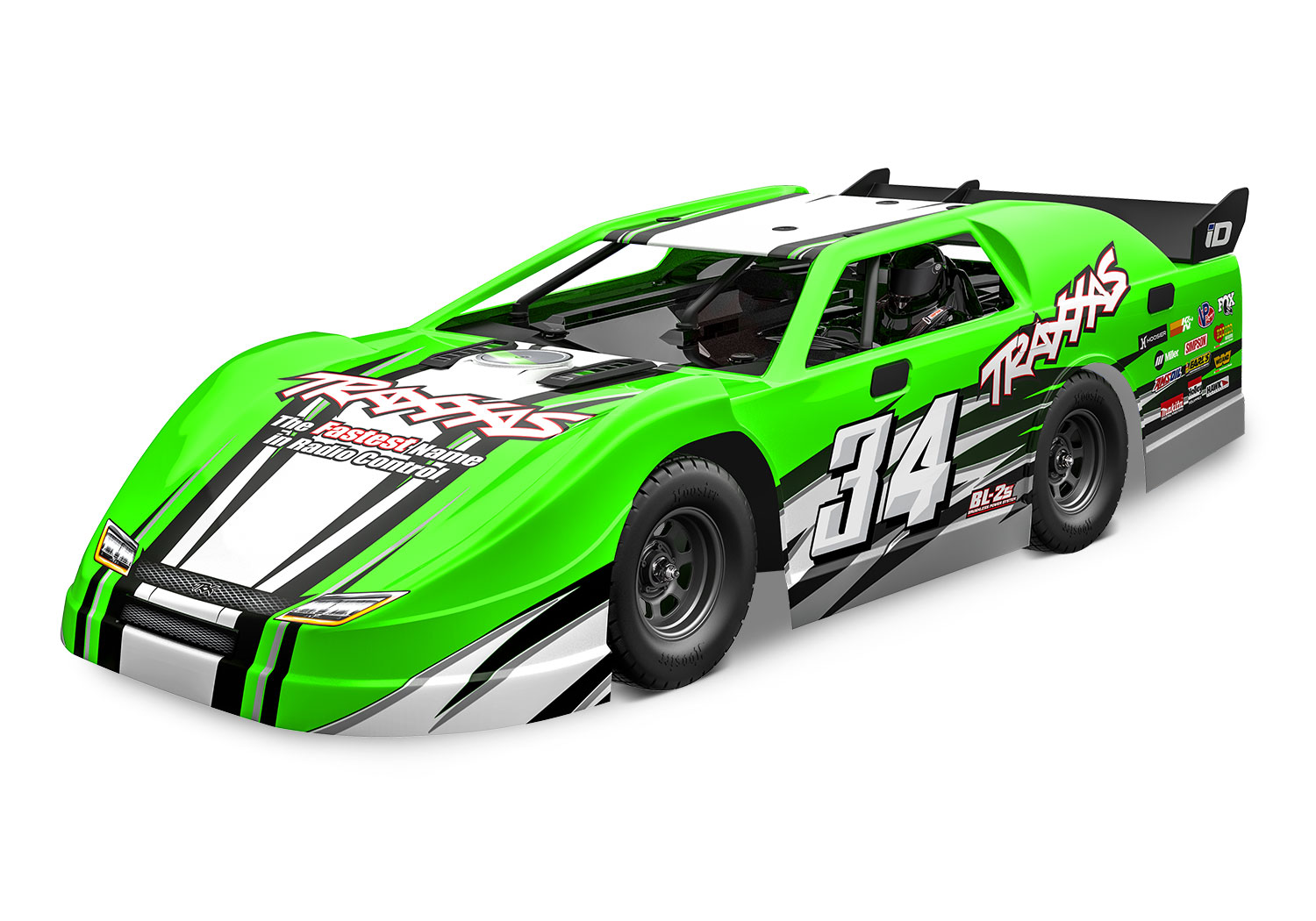 Traxxas Slash Modified Late-Model Competition BL-2S grün 1/10 Dirt Oval Racer RTR Brushless 104364-74 - Abbildung 1