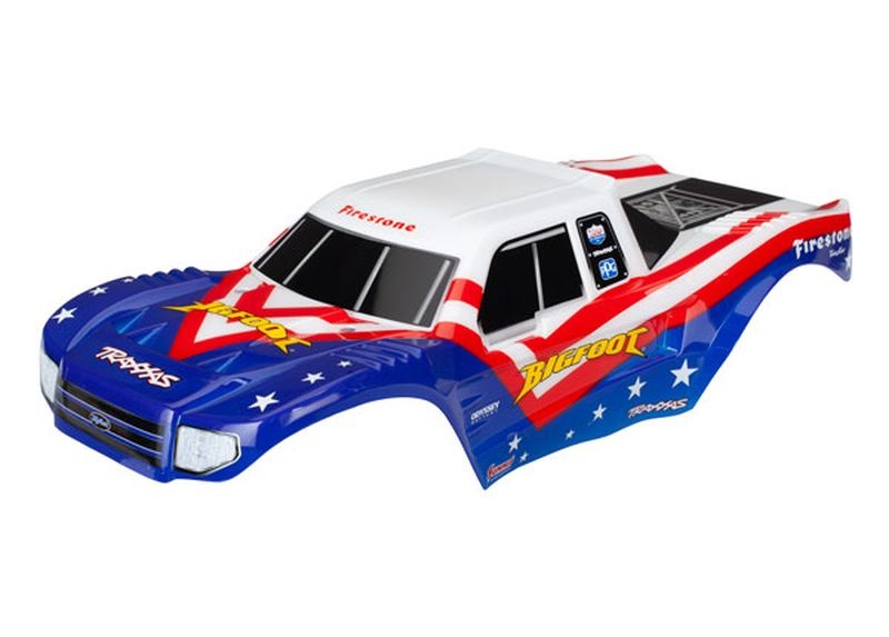 Traxxas 3676 Karo Bigfoot rot/weiß/blau Officially Licensed replica (lack