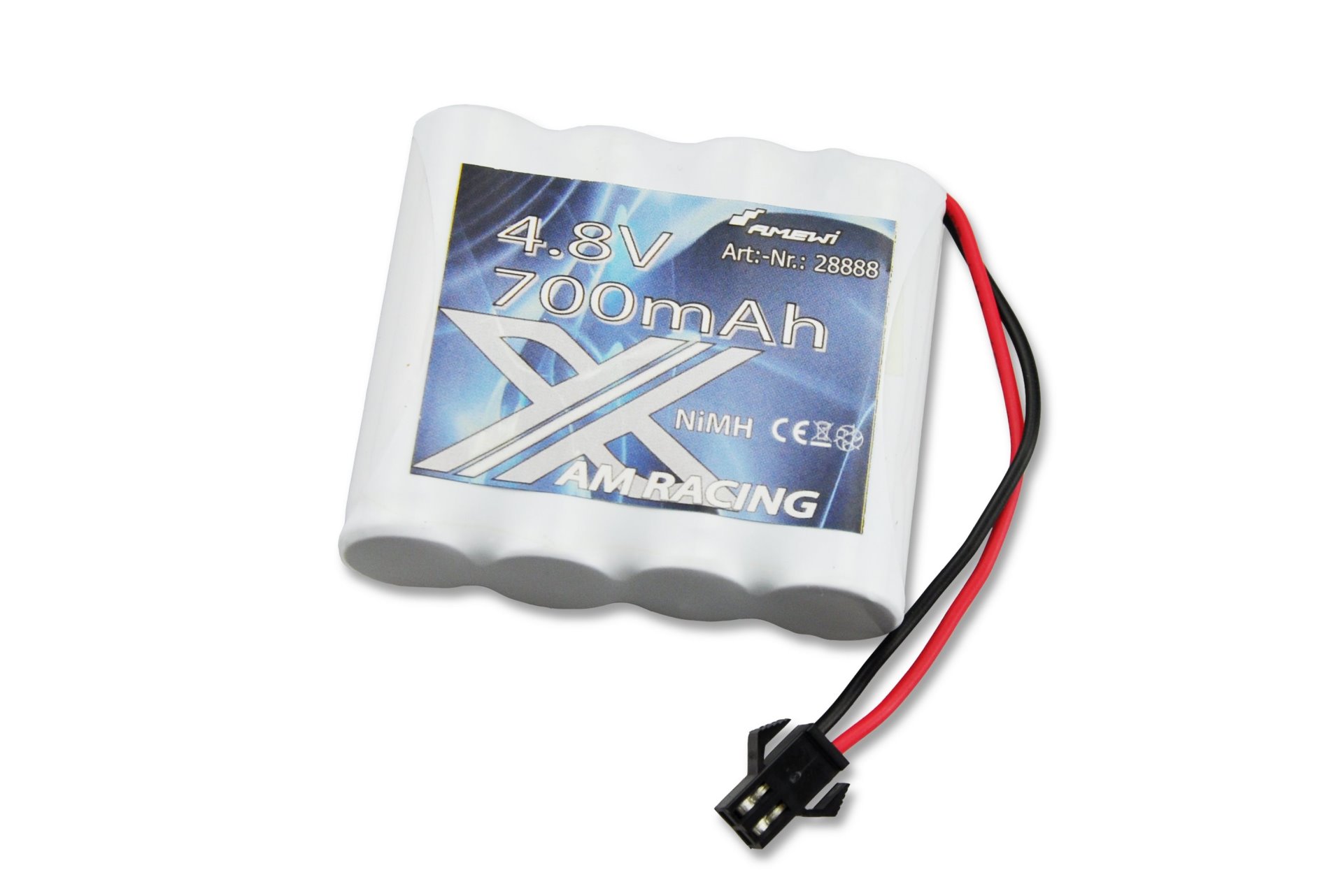 Amewi AMX RACING NiMH Akku 4,8V 700mAh HBX Plug für Conqueror, Sand Buggy, Storm, Rallye Car 28888 - Abbildung 1