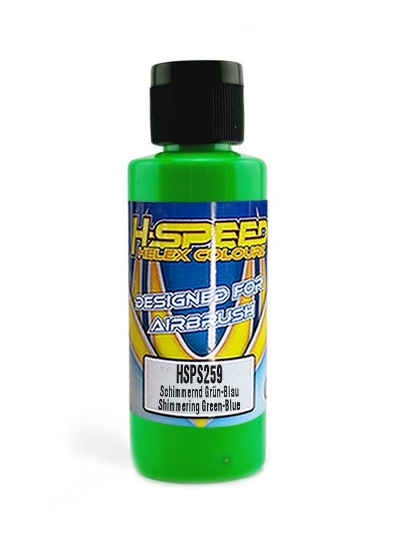 H-SPEED Lexan Airbrush Farbe 60 ml Schimmernd Grün-Blau / Green-Blue HSPS259