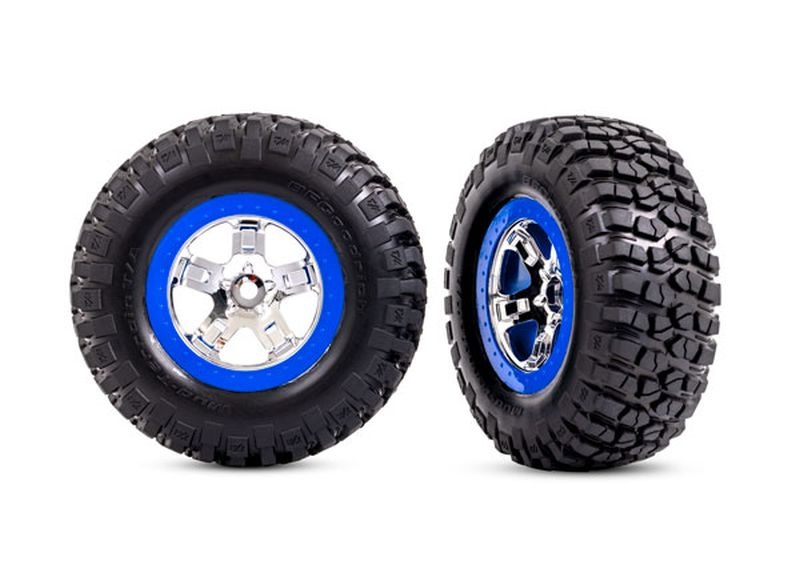 Traxxas BFGoodrich Reifen auf Felge SCT Chrom Beadl blau (2) 2WD vo 5869A