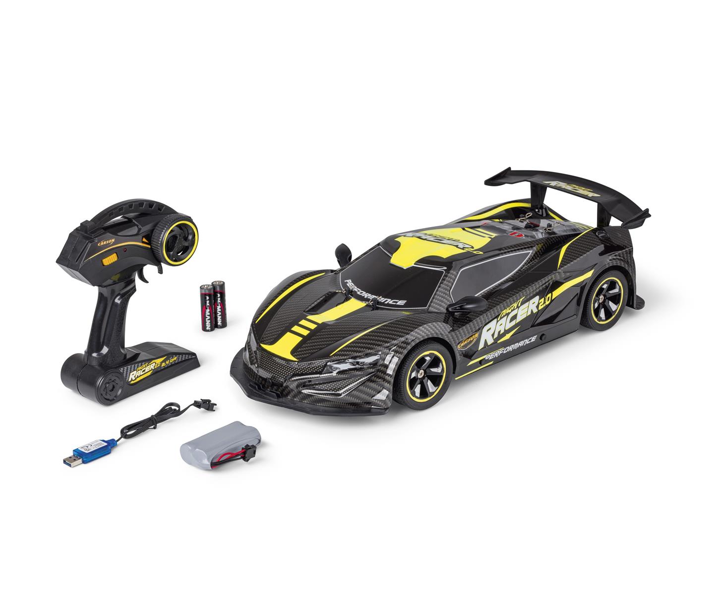 Carson 04249 1:10 Night Racer 2.0 2.4G 100% RTR gelb 500404249