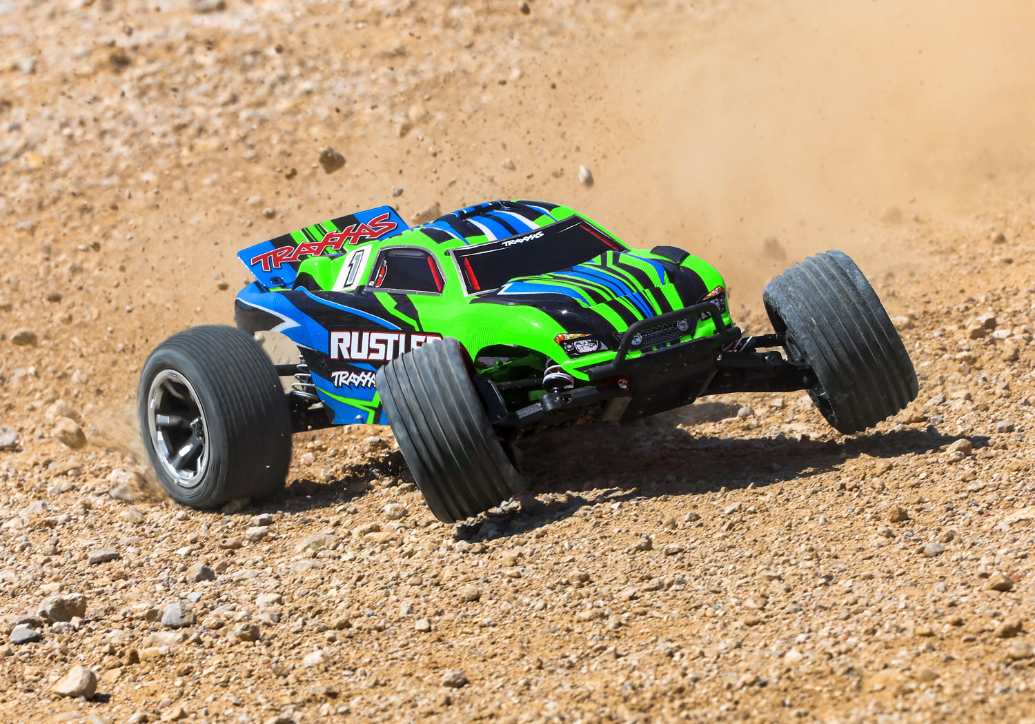 Traxxas Rustler Grün HD 1/10 2WD Stadium-Truck RTR mit Akku & USB-Lader 37254-8 - Abbildung 7