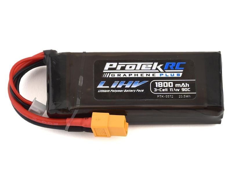 ProTek RC 3S 90C Si-Graphene HV LiPo Batterie mit XT60 Stecker (11.4V, 1800mAh, 86.5x33.5x20.5mm, 135g)