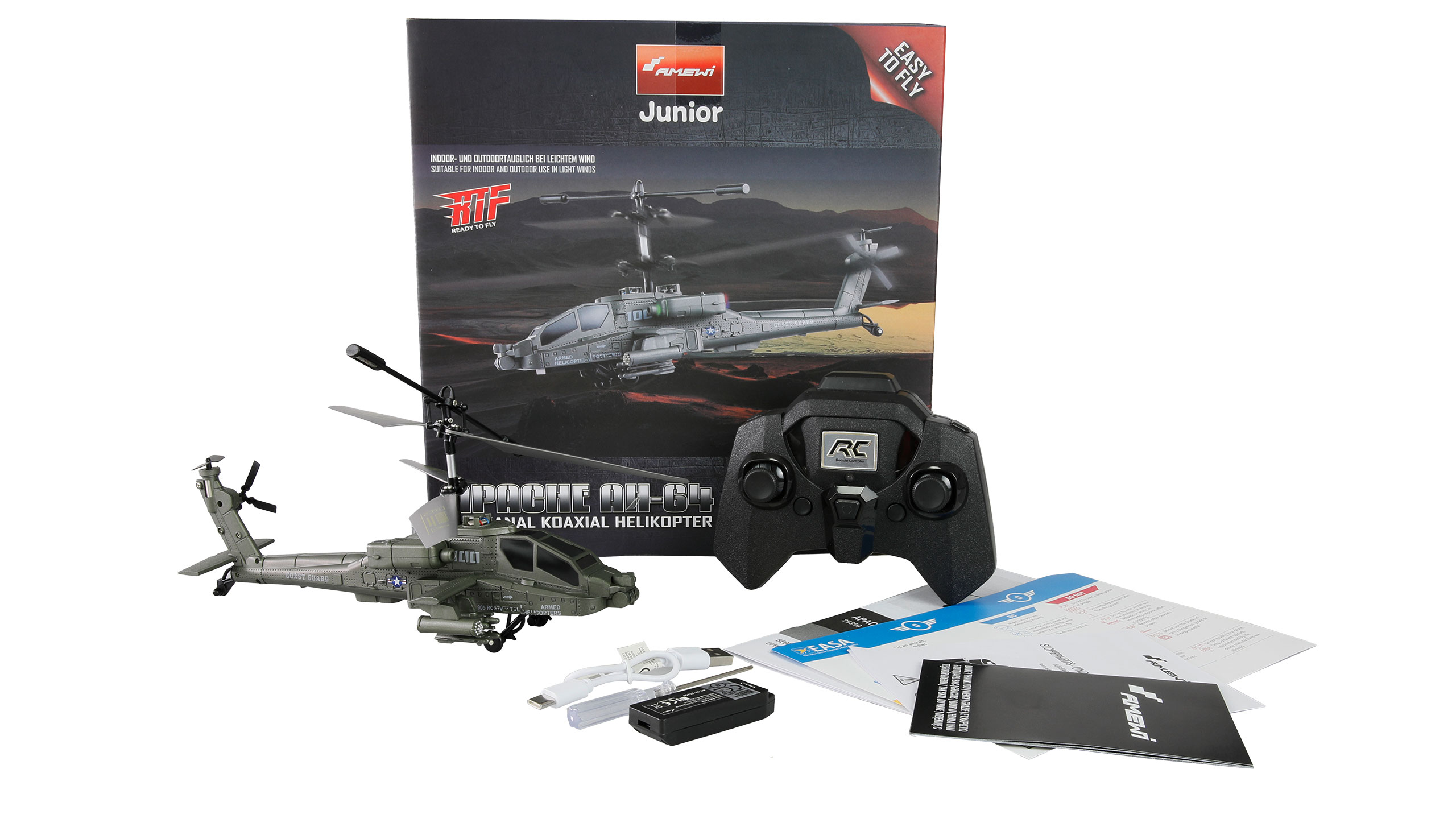Amewi Apache AH-64 Helikopter Koaxial 3,5-Kanal RTF 25350