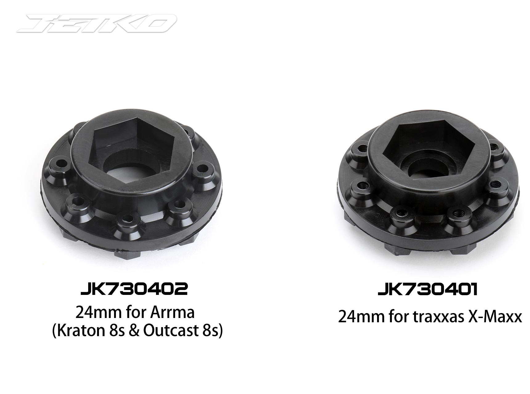 Jetko EX Tyre MT Wasteland Belted Black Wheel 24mm Xmaxx & Kraton (2) JK5804CB
