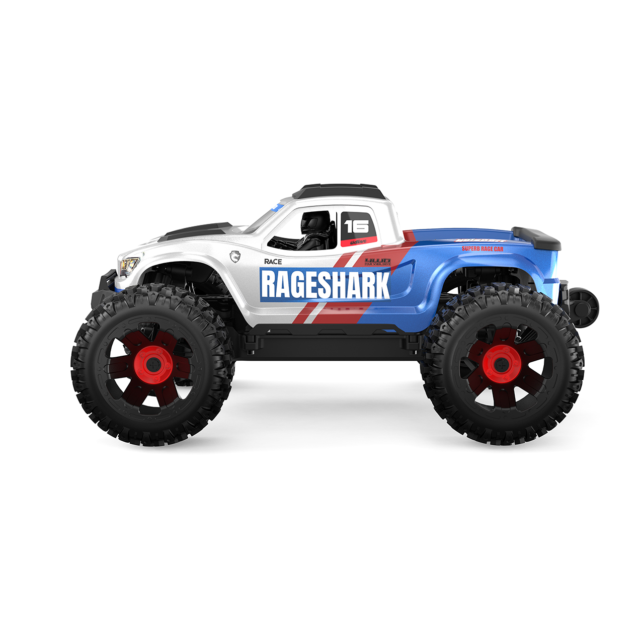 UDI RC Rageshark Monster Truck Brushed 1/16 Blau - Abbildung 2