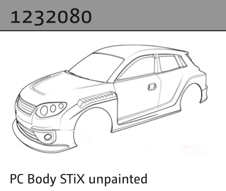 Absima PC Karosserie STi-X unlackiert (ohne Sticker) 1232080