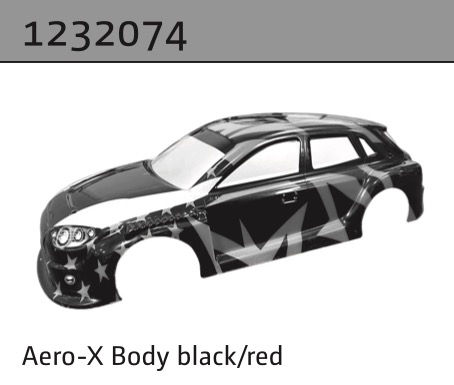 Absima Aero-X Karosserie schwarz/rot (ohne Sticker) 1232074