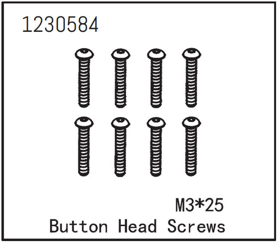 Absima Kopfschraube M3*25 (8 St.) 1230584