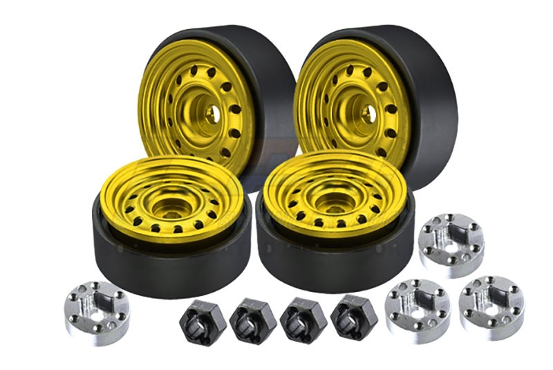 GPM Beadlock 1.0 12-Loch-Felgen Alu gold 26,1x13,2mm (4) Traxxas-4M, SCX24