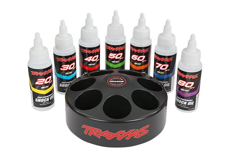 Traxxas Dämpfer-Öl Karussell mit Öl je 1x 20 30 40 50 60 70 & 80WT 5038X
