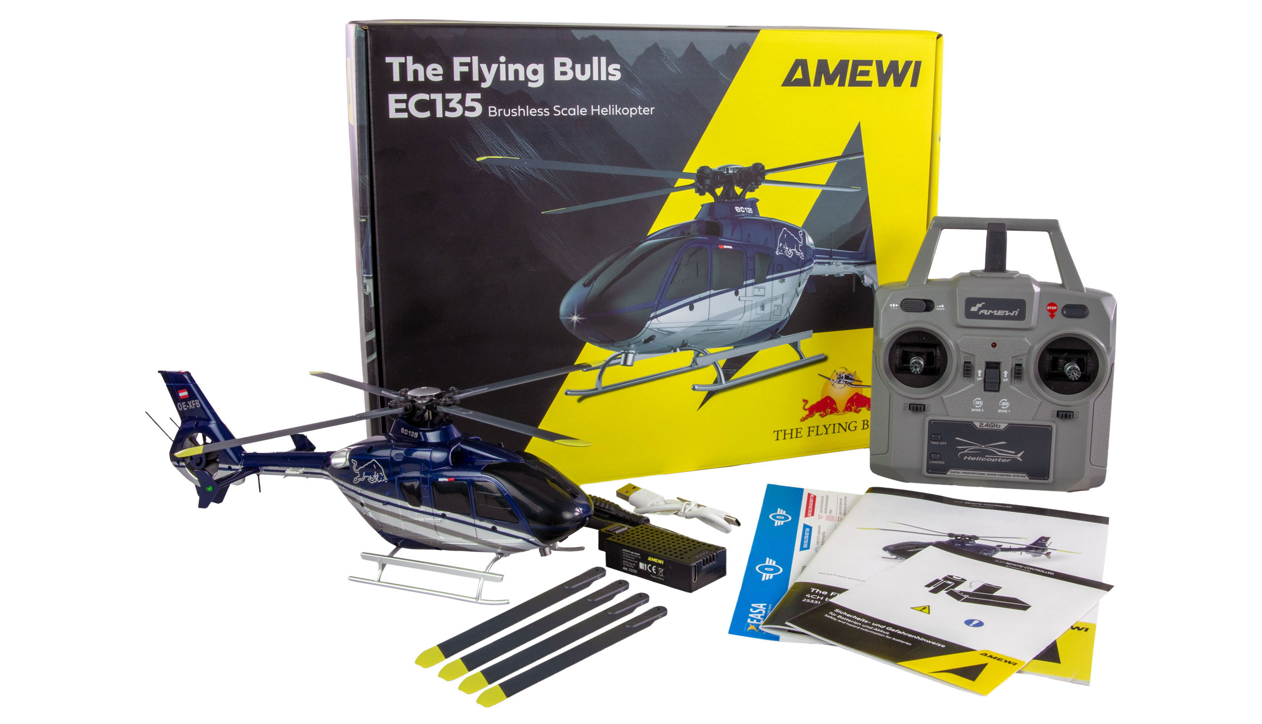 Amewi The Flying Bulls EC135 Helikopter Brushless 6-Kanal 6G RTF 25331