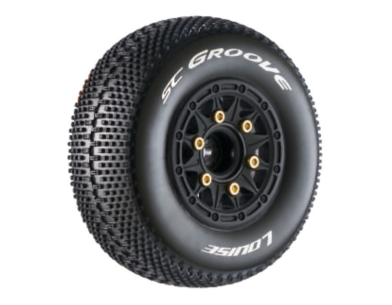 Louise SC-Groove Reifen soft auf Felge schwarz 12/14/17 mm (2) L-T3146SB