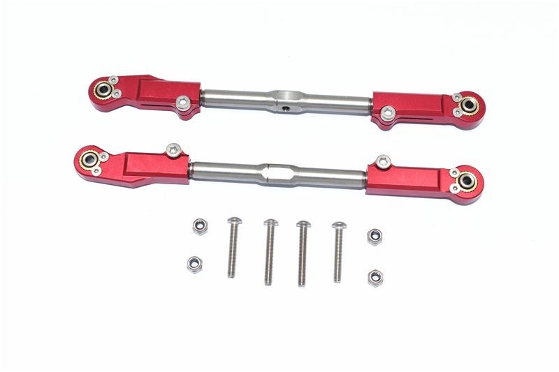 GPM Edelstahl Spurstange mit Alu-Kugelpfannen oben vorn rot ARRMA Kraton, Outcast, Notorius, Fireteam 6s MAK057SR