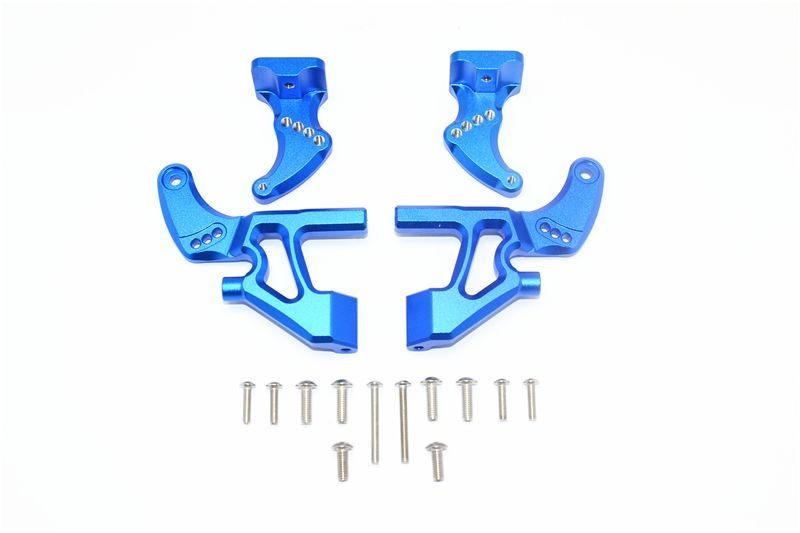 GPM Alu Flügelbefestigung komplett Set hinten blau Traxxas 1/10 E-Revo