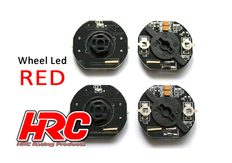 HRC LED Lichtset Rot 1/10 TC/Drift Bremsscheibenlook 12mm Hex Radmitnehmer (4 Stk.) HRC8741R