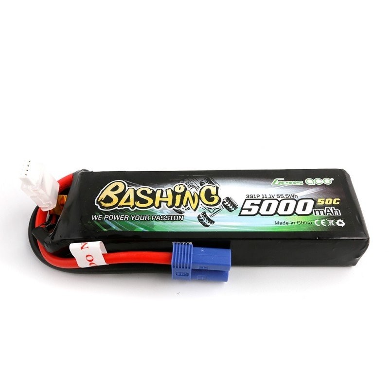 Gens ace Bashing Akku LiPo 3S 11.1V 5000mAh 50C (EC5) 137x41x24mm 310g GE3-5000-3C5