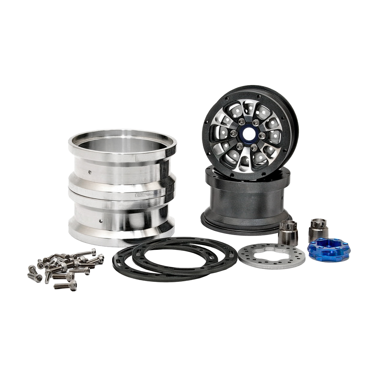 HoBao 1.9" Alu Felge Beadlock schwarz mit Bremsscheibe (2 Stk.) 230117B
